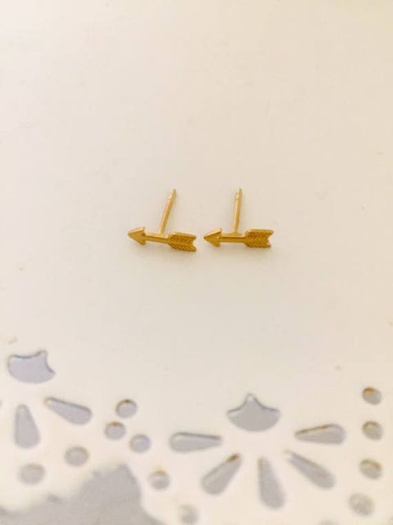 Gold Arrow Post Earrings