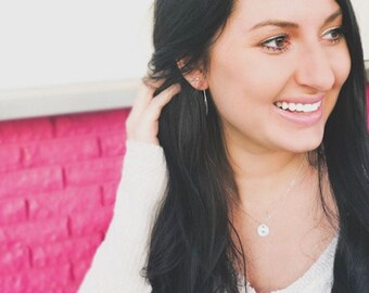 Silver Hammered Hoop Earrings