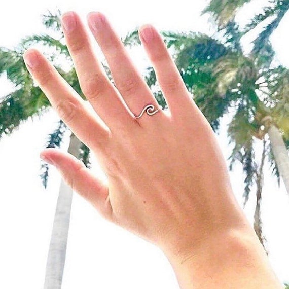 Wave Ring, Silver Wave Ring, Wave Jewelry, Sterling Silver Band Ring, Stacking Ring, Wave Jewelry, Holiday Gift