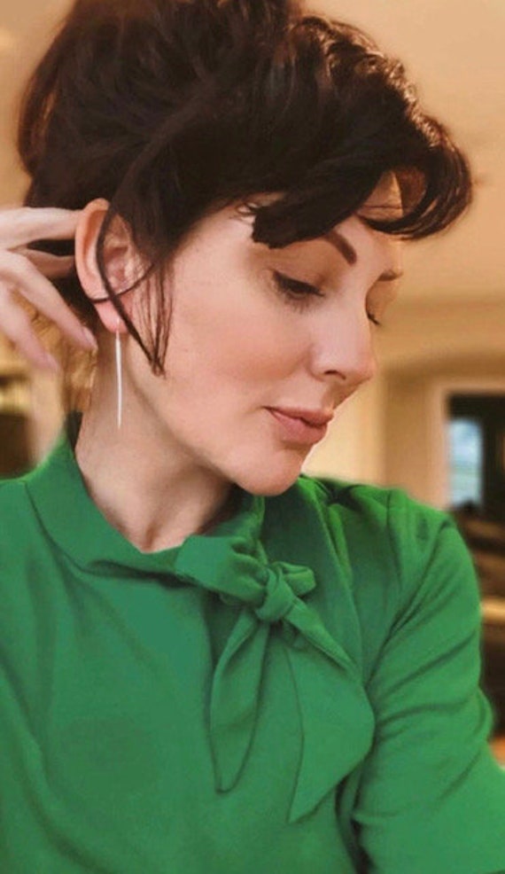 Long Silver Spike Earrings