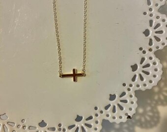 Sideways Cross Necklace