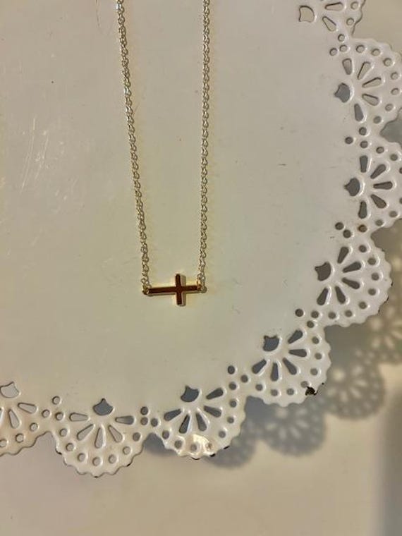 Sideways Cross Necklace