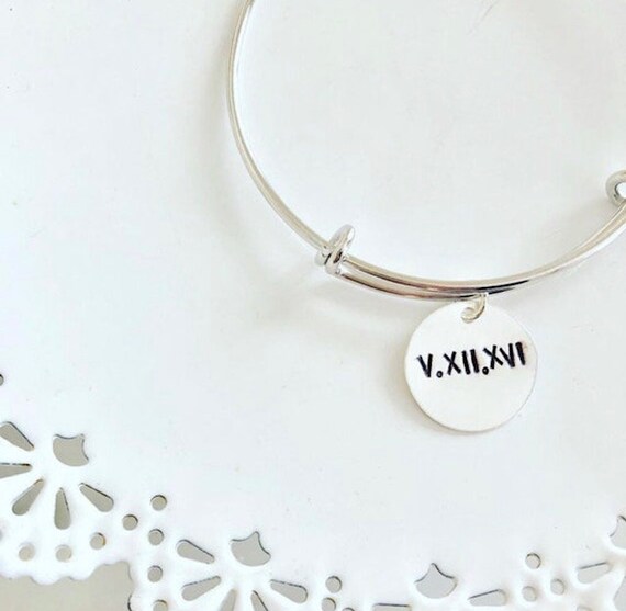 Roman Numeral Bangle Bracelet