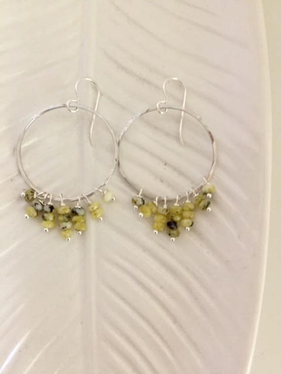 Serpentine Gemstone Statement Earrings