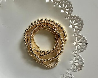 Gold Beaded Bracelet Set