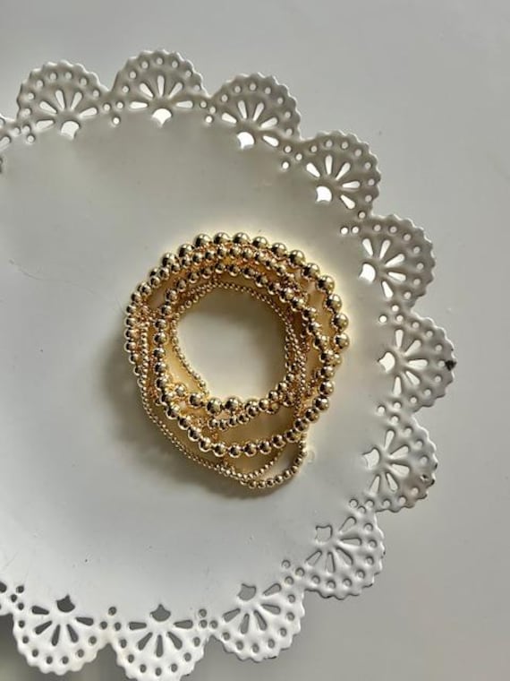 Gold Beaded Bracelet Set