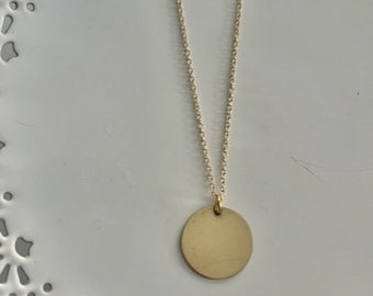 Gold Disk Charm Necklace