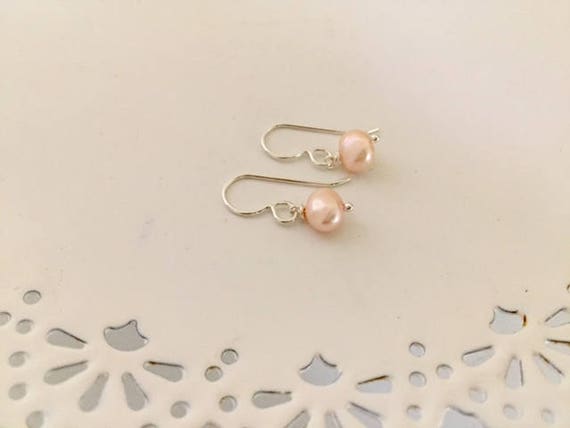 Pink Pearl Drop Earrings
