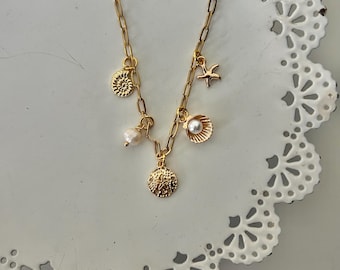Beach Vacation Girlie Charm Necklace