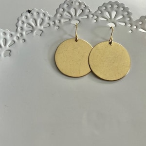 Large Disk Earring, Gold Disk Earrings, Disk Earrings, Simple Earrings, Everyday Earrings,  Gold Earrings