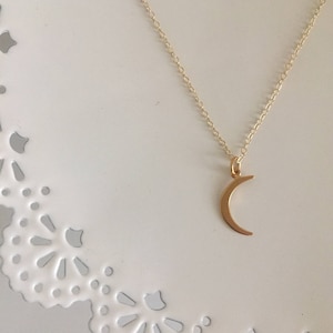 Gold Moon Necklace, Crescent Moon Necklace, Gold Filled Crescent Moon Necklace, Large Gold Crescent Pendant, Holiday Gift