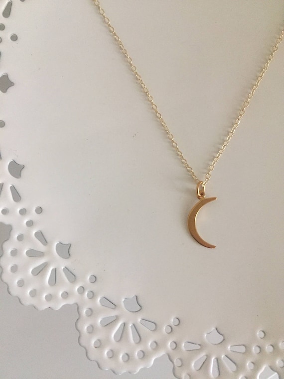 Gold Crescent Moon Necklace