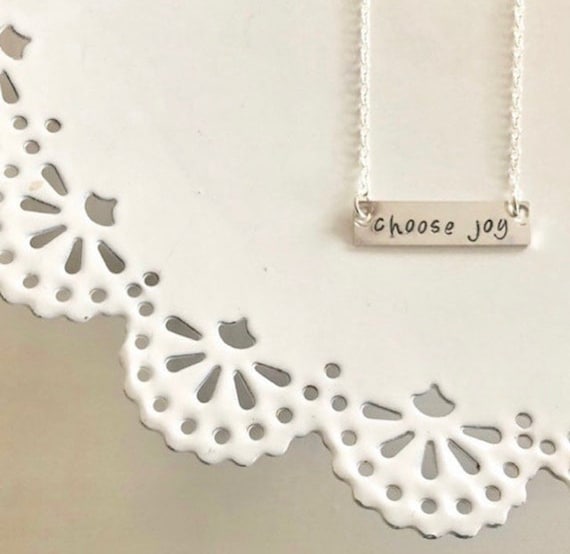 Choose Joy Stamped Bar Necklace