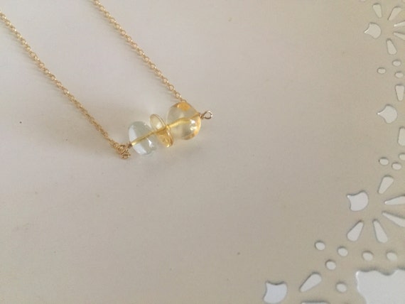 Citrine and Gold Necklace