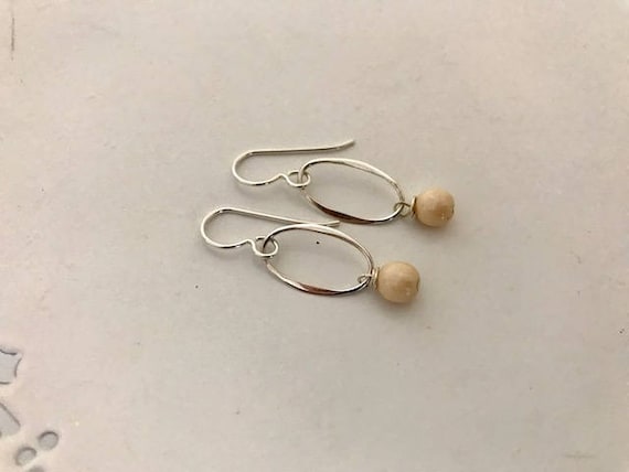 White Drop Earrings