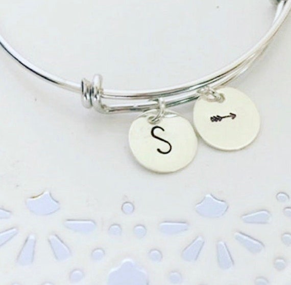 Initial Bangle Bracelet