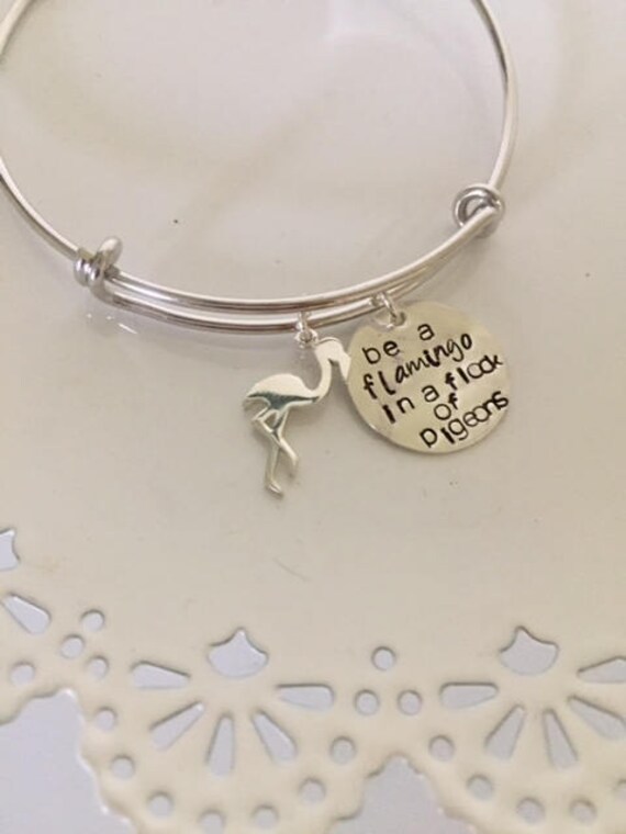 Be A Flamingo In A Flock Of Pigeons Bangle Bracelet