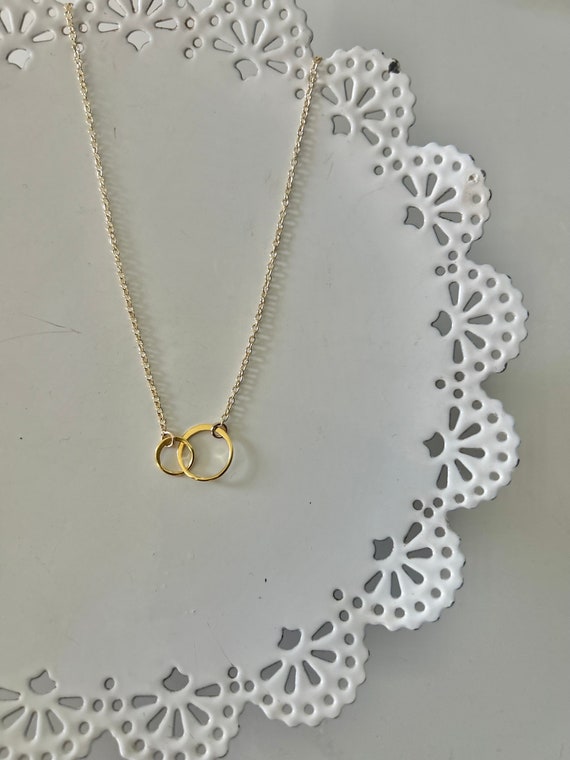 Two Linked Circle Necklace