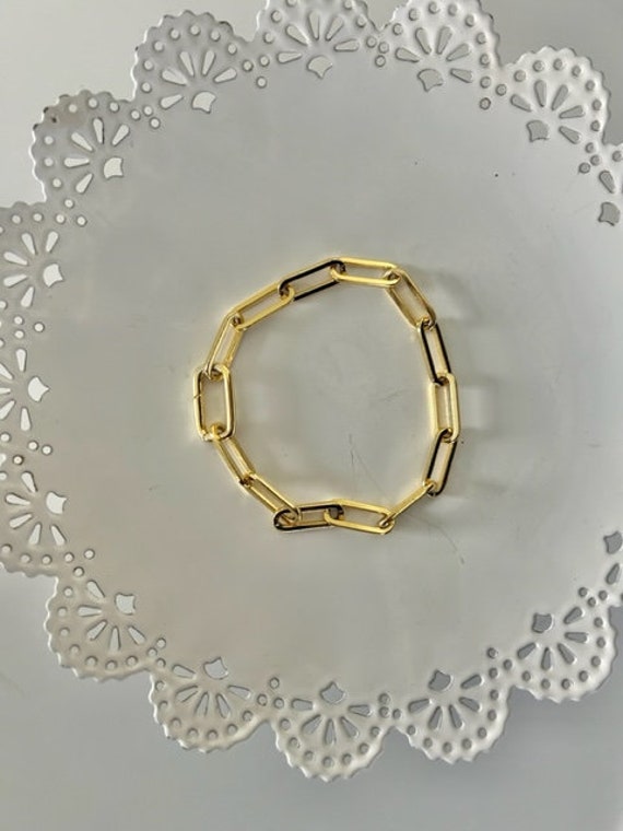Gold Paperclip Chain Bracelet