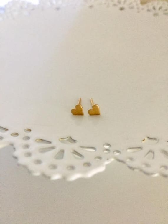 Tiny Gold Heart Post Earring