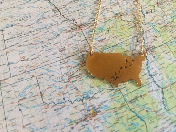 United States Long-Distance Friendship Necklace