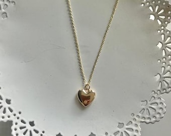 Gold Heart Charm Necklace