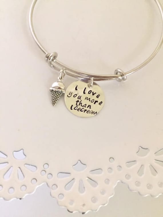 I Love You More Than Ice cream Bangle Bracelet