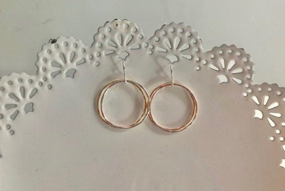 Mixed Metal Hammered Earrings