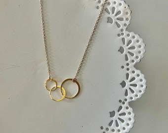Three Linked Circle Necklace