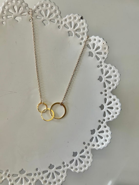 Three Linked Circle Necklace