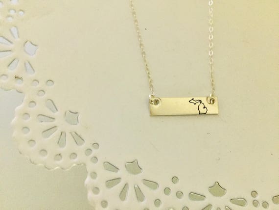 Custom State Stamped Bar Necklace