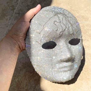 Máscara facial de bola de discoteca hecha a mano/Accesorio de disfraz para fiesta rave