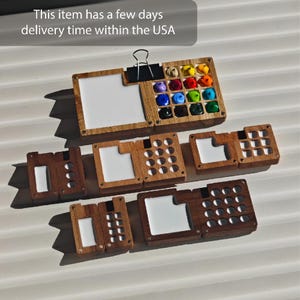 Set of 6 wooden folding palettes for painting by GO DRAW.