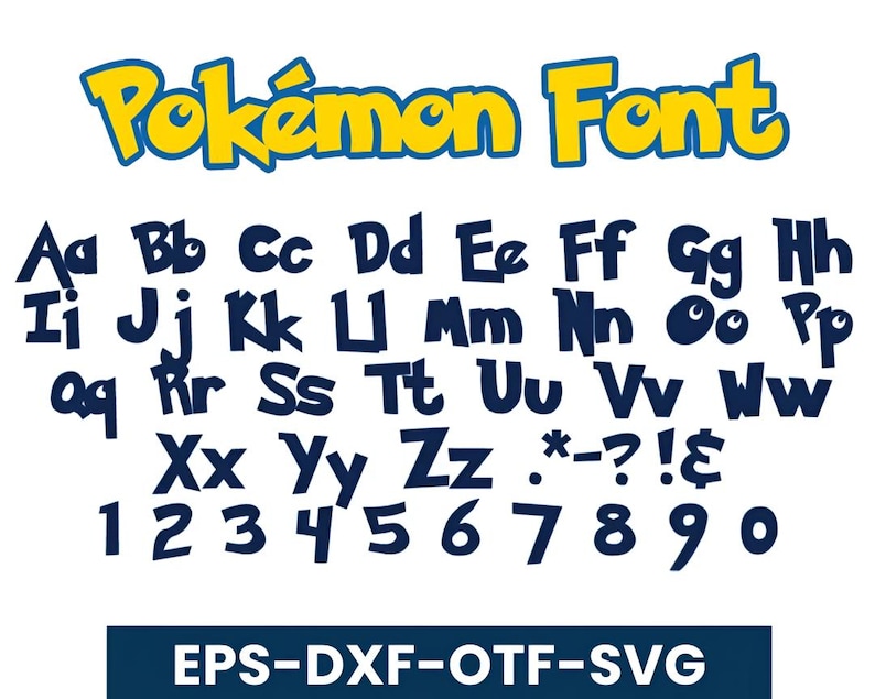 Poke Man Font SVG Bundle | Cartoon Alphabet Letters & Numbers | Eps ...