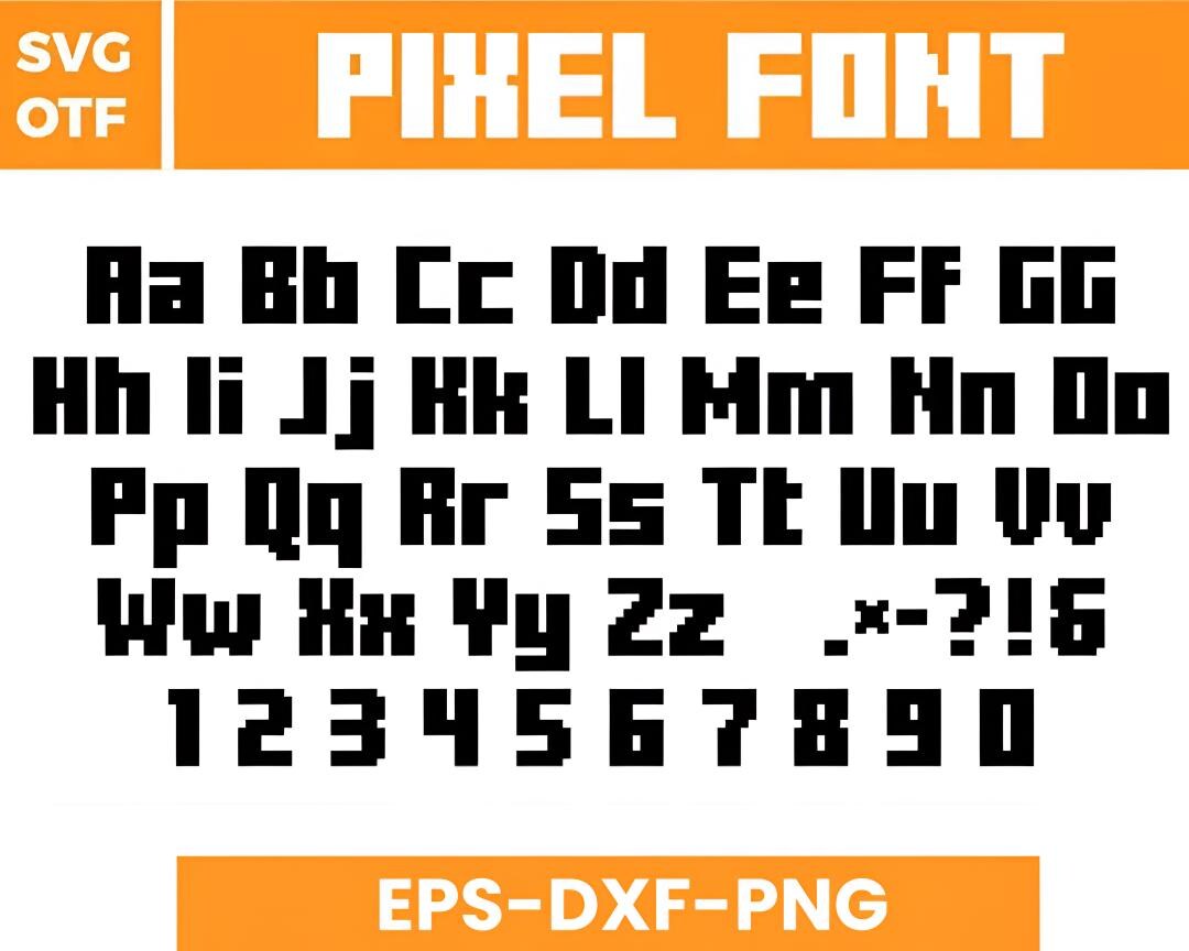 Pixel Font Bundle | Retro 8-bit Alphabet | Numbers Clipart | Block ...