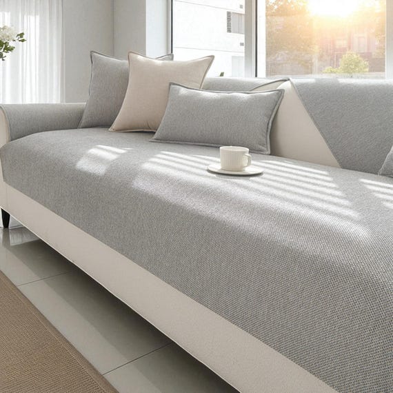 Luxury Chenille Sofa Cover: Non-Slip Couch Protector, Minimalist Decor