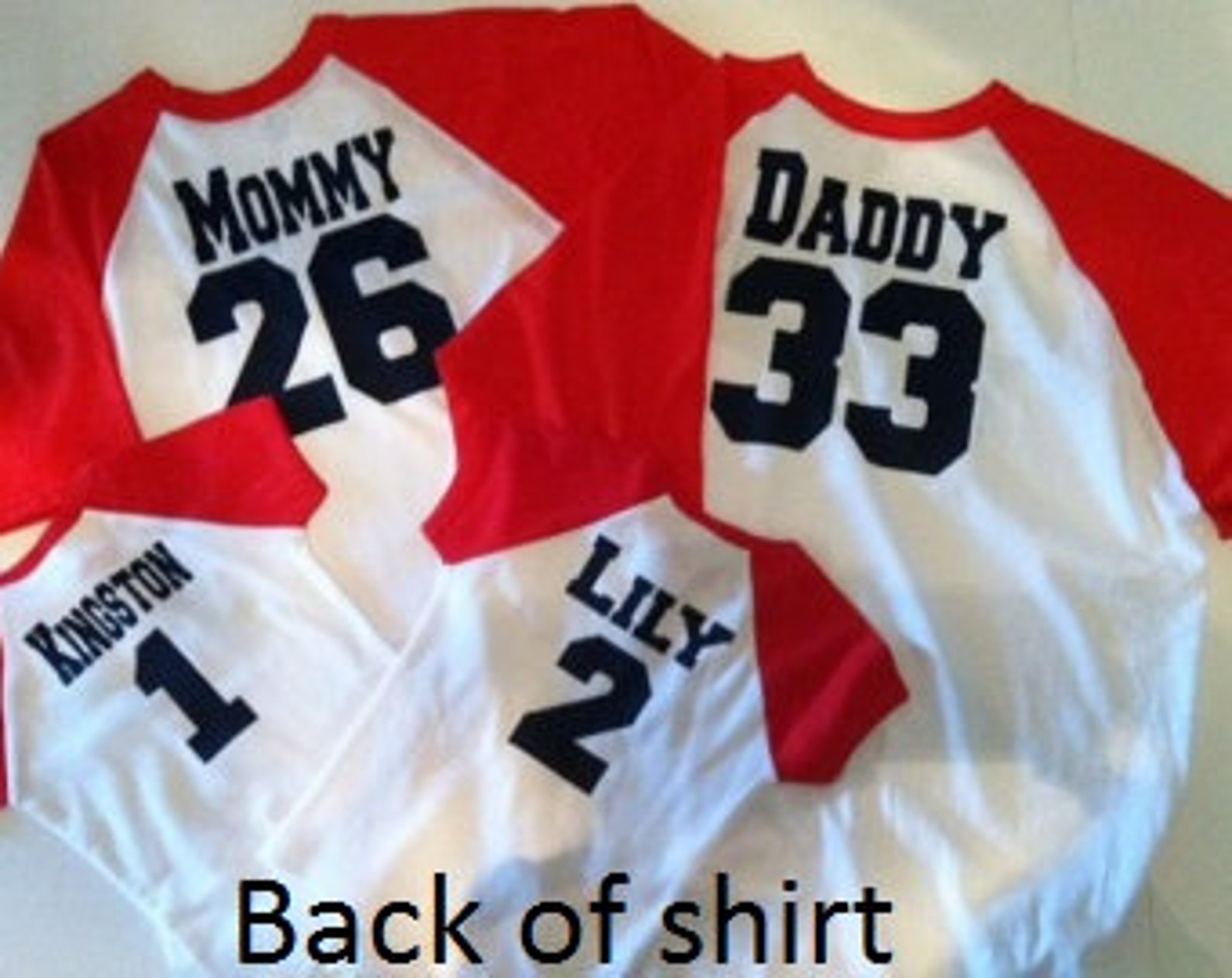 Baseball Shirts for the Family. FOUR Shirts Personalized Etsy