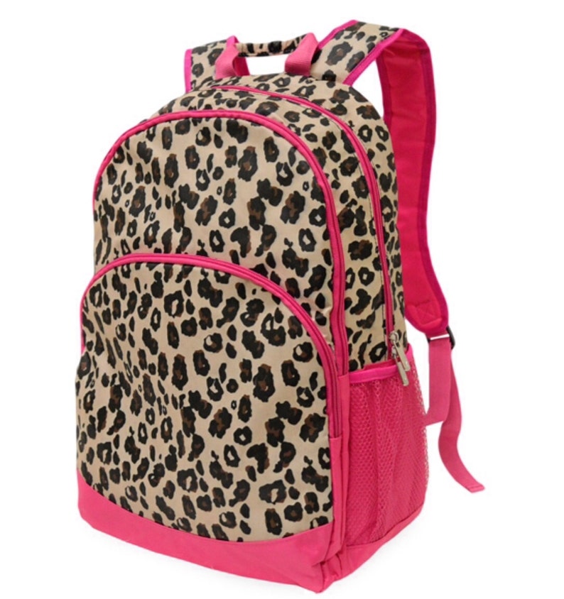 monogrammed with your name Leopard Safari Backpack from All for Color customized