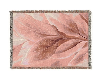 Cotton Woven Throw Blanket – Floral Fringed Home Decor