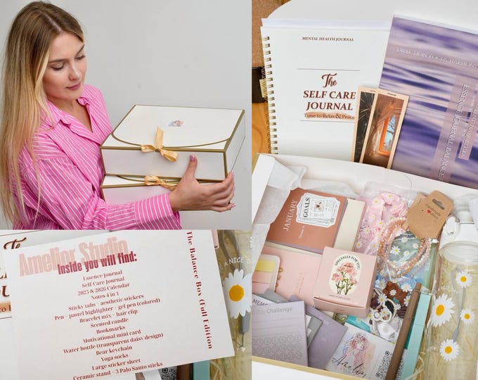 Featured listing image: Self Care Gift Box for Women – Mindfulness Journal, Planner Set, Inspiration Gift Collection