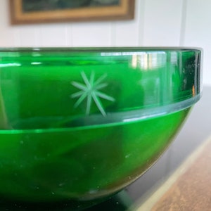 Vintage Green 1940s Glass Bowl