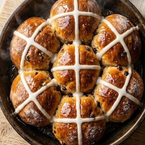 Recette de petits pains chauds PDF | Impression de Pâques, brioches épicées (téléchargement numérique A4)