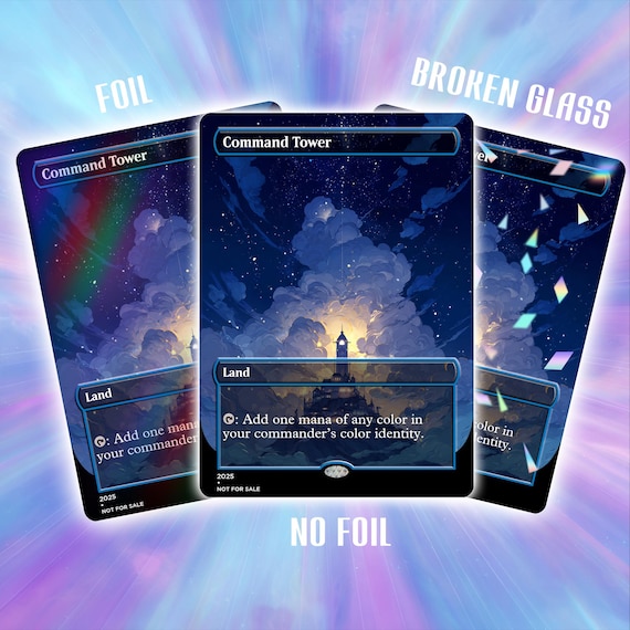 Custom Command Tower Full Art TCG Card: EDH Commander Game Card