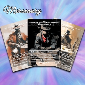 Mercenary  Token MTG - Full Art Custom Magic Proxies - Tokens for your Favorite Decks,Mercenary Collection