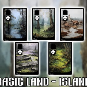 Basic Land Island-Oil Painting Art Style MTG