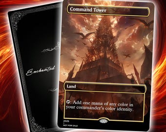 Custom Command Tower Full Art TCG  Card: EDH Commander Game Card, token for mtg