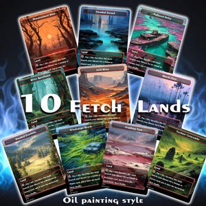 Oil Painting Style MTG Fetch Land Set: Custom Game Card Proxy