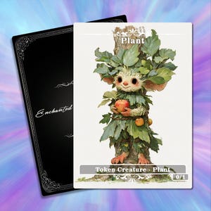 Full Art Plant Token MTG Proxy: Mystic Leaf Clad Forest Being