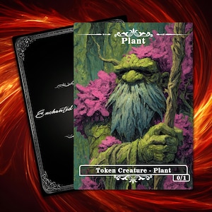 Full Art Plant Token MTG Proxy: Custom Mystic Tree Design