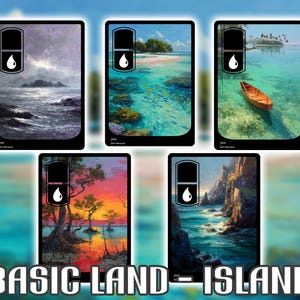 Basic Land Island-Oil Painting Art Style MTG